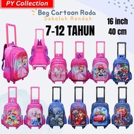 Beg Cartoon Roda Budak Sekolah Rendah / Sekolah Tadika / Trolley Bag / BACKPACK / KUROMI Sanrio