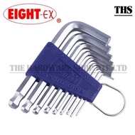 EIGHT Taper-Head Ball-point Allen Key Standard Length Wrenches Chrome Sets