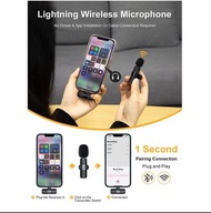 %%迷你無線領夾式麥克風 USB Type-C 或 iphone Lightning 便攜式無線 MIC，用於手機直播視頻記錄  amsckp Mini Wireless Lavalier Micro