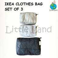 IKEA Set of 3 Travel Clothes Bag / Luggage Organization Bag / Zipped Storage Bag / Beg Serbaguna