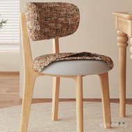 Cream Style Living Room Light Luxury Dining Table Chair French Retro Dining Chair Designer Solid Woo