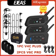 RBNJO EJEAS V4C PLUS + 2ชิ้น V6C PRO 3ผู้ใช้ผู้ตัดสินเฮดเซ็ตอินเตอร์คอม1200เมตรหูฟังบลูทูธดูเพล็กซ์เ