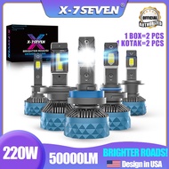 X-7SEVEN USA Quality 3-Year Warranty 220W 50000LM CANBUS Car LED Headlight Bulb H4 H11 HB3 H7 H1 HB4