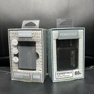 Travel Charger Adapter Monocozzi 65W 30W Essentials Type C+USB GaN Wall Charger