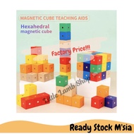 Magnetic wooden cube 10pcs /Magnetic cube / Magnetic Puzzle/ Paediatrics Development Assessment Tool