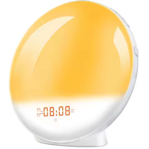 Sunrise Alarm Clock Wake Up Light Clock Sunrise/Sunset Simulation Digital Clock with Night Light FM 