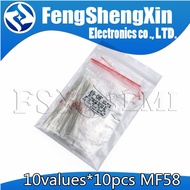 10value*10pcs=100pcs MF58 NTC Thermistor Resistor Kit NTC-MF58 1K 2K 5K 10K 20K 50K 100K 200K 500K 1
