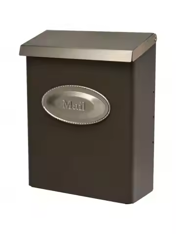 Gibraltar Mailboxes DVKPBZ00 Designer locking mailbox Bronze w Satin Nickel 9.7 x 4.4 x 12.6 inches
