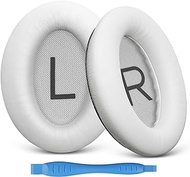 Earpads Cushions for Bose Headphones, Replacement Ear Pads for Bose QuietComfort 45/QuietComfort SE/New Quiet Comfort Wireless Over-Ear Headphones-Softer Leather, Luxury Memory Foam (White)