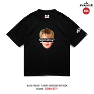 EVERESTER เสื้อเด็ก 4-12 ปี Cotton 100% เสื้อคอฟิต Oversize เด็กผู้ชาย Sigma boy สีดำ Kexp