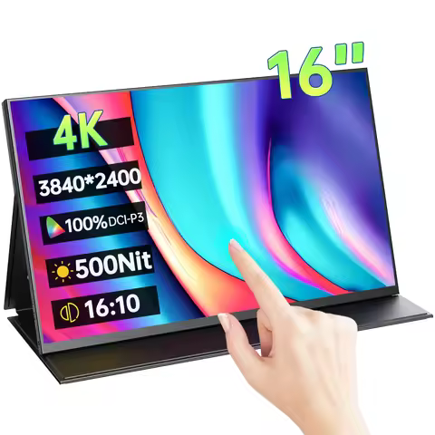 16 Inch 4K Touchscreen Portable Monitor 100%DCI-P3 500Nit 16:10 HDR 1MS FreeSync IPS Screen Game Dis