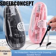 SDEERCONCEPT 9Pcs/Set Math Geometry Kit, Straight Ruler Protractor Multi-Function Ruler Set, Station