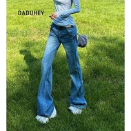 DaDuHey Hot Girl Low Waist Skinny Jeans Straight Wide Leg Slimming Draping Mopping Pants Jeans For W