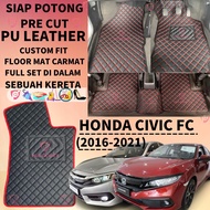 HONDA CIVIC FC (2016-2021) CAR ACCESSORIES  FLOOR MAT CARMAT 3D PU LEATHER CUSTOMMADE ANTI-SLIP DESI