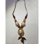 New Ethnic Beaded Wooden Round Necklace for Women