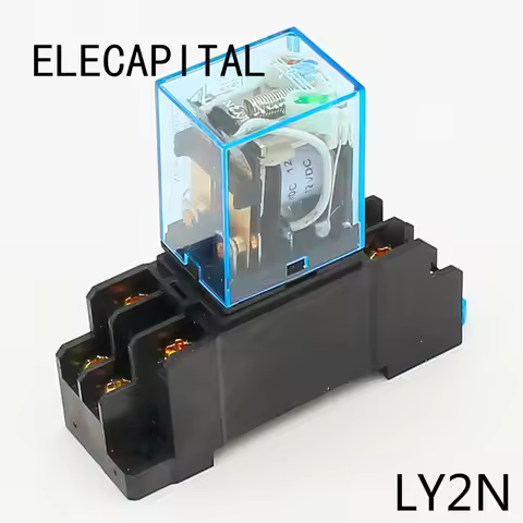 10A dpdt relay 12VDC 24VDC 110VAC 220VAC LY2N General Purpose Relay LY2NJ with power relay base sock