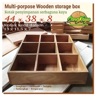 SangKayu Storage Box Multifunction Storage Box 44x38x8 cm Wooden Storage Box