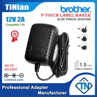 12V 2A 1.3A AC/DC Adapter AD-18 AD-E001 for Brother PT-18RZ PT-D450 PT-D600 PT-E300 PT-E550W PT-P700