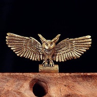 1Pcs Vintage Brass Animal Statue Antique Copper Flying Owl Figurines Home Decor Small Ornaments Offi