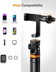 EUCOS 62" Phone Tripod Tripod for iPhone & Selfie Stick with Remote Extendable Cell Phone Stand & Ul