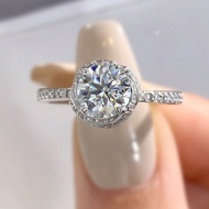 1ชิ้น แหวนดอกไม้แห่งความรัก แหวนบ่าวสาวออกแบบ 1 กะรัต โมอิซซานิค เพชร ทำจากเงินแท้ 925 เหมาะสำหรับหม