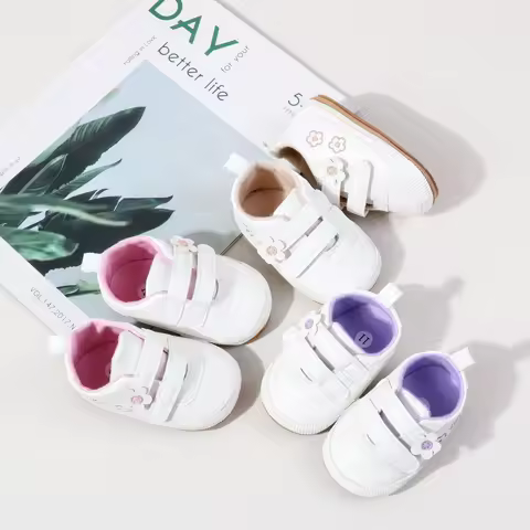 Baby Shoes Spring and Autumn Edition 0-1 Years Old Rubber-Soled Learning Walkers Little Flower Baby 