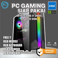 PC GAMING i7 GT 1030 Full Set Keyboard Mouse Speaker RGB +Monitor Gaming