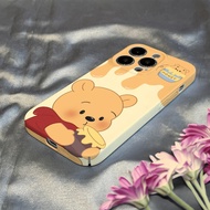 Hontinga All-inclusive Film Casing For OPPO Reno 8 Reno8 Pro 5G Reno 6 Reno 7 Pro 5G Realme C1 Case Korean film Phone Case Cute Winnie Bear Back Casing lens Protector Design Hard Cases Shockproof Shell Full Cover Casing For Girls