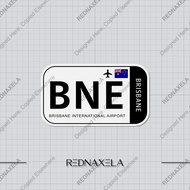 Brisbane International Airport Code BNE Sign Sticker