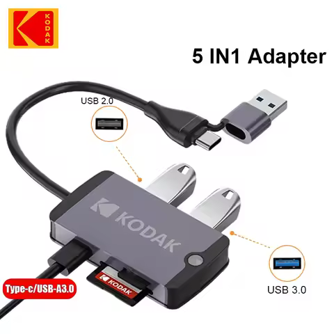 KODAK USB-C HUB 6-In-1/5-In-1 with M.2 Input Port Compatible Various Terminal Equipment with USB Int
