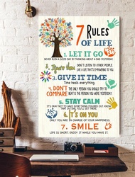 Social Worker 7 Rules Of Life Poster Wall Art for Living Room Bedroom Office Home 0707