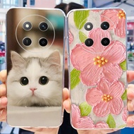 Honor X9C 5G Cute Flower Cat Printed Soft Case HonorX9c X 9C 5G Silicone Phone Casing