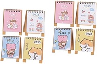 STOBOK 8 Pcs Cute Cartoon Desk Calendar Weekly Desk Topper Desktop Calendar 2023 Table Calendar 2023 Calendar Mini Desk Calendar Small Desk Calendar Daily Use Paper Check in Student