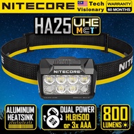 Nitecore HA25UHE Multiple Color Temperatures Outdoor Headlamp + HLB1500 Rechargeable Battery Lightwe