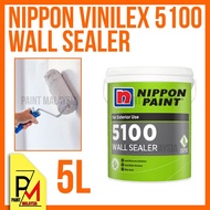 NIPPON PAINT Vinilex 5100 Wall Sealer 5L Paint Interior Exterior Undercoat Paint Cat Dinding Luaran Dan Dalaman Rumah 底漆