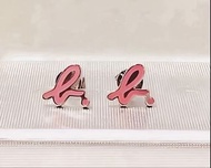 【 全新❗️】Agnes’b. S925 純銀螢光粉紅 b 字標誌耳環( Shocking Pink /Stud/Sliver 925/ Agnes'b/Agnes b./Agnes b/ Agnis