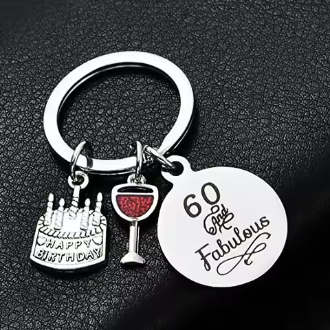 60th Birthday Keychain Gifts For Women Men Her Him Best Birthday Gifts Ideas Happy Birthday Keychain
