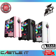 1ST PLAYER INFINITE SPACE IS3 M-ATX TEMPERED GLASS GAMING PC CASING Black White Pink IS-3 Micro ATX
