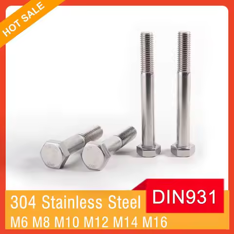 M6 M8 M10 M12 M14 M16 DIN931 A2-70 Half Thread Hexagon Head Bolt 304 Stainless Steel External Hex He