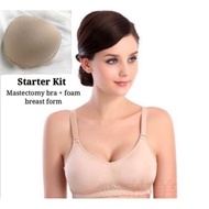 [2in1] Mastectomy Bra Post Operation Bra pack with foam breast prosthesis for cancer survivor 手术后义乳文胸