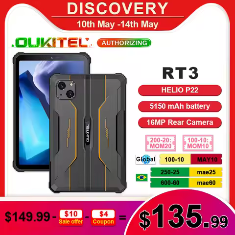 Oukitel RT3 Mini Rugged Tablet 8 Inch HD+ 5150 mAh 4GB+64GB Android 12 Tablets IP68&IP69K waterproof