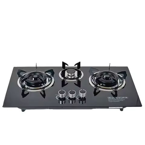 Kitchen Appliance Built-in Cooktops Tempered Glass Top 3 Burner Gas Stove