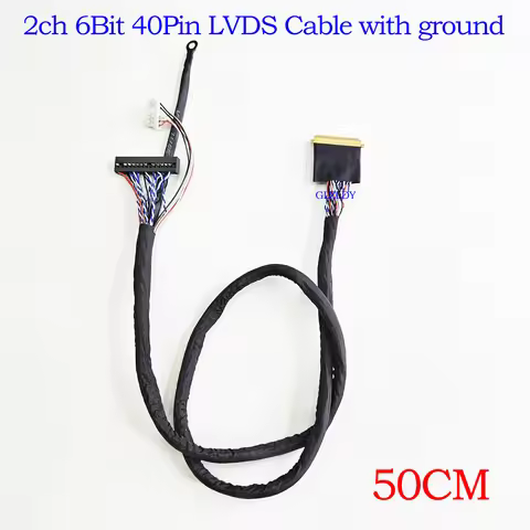 30cm/50cm Universal 2CH 6-bit 40P LVDS Screen Universal LCD Driver Board Cable 0.5mm Pin Pitch for L