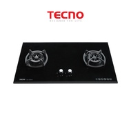 Tecno T2288TGSV 88CM 2-Burner Tempered Glass Hob with Inferno Wok Burner