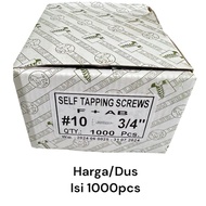 PERDUS 1000pcs F+AB 10 x 3/4" (2cm long) lion brand tapping Screws 10x3/4