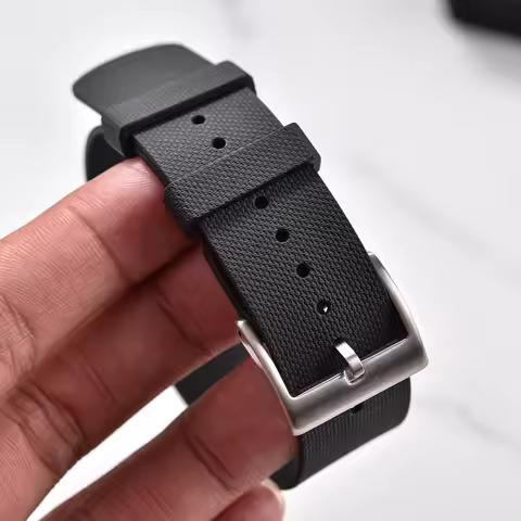 Single Pass Nato Rubber Strap 20mm 21mm 22mm Waterproof Military Style Diving Rubber Watch Strap For