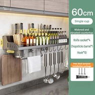 Non Perforated Kitchen Seasoning Supplies Storage Rack Household Wall Mounted Multifunctional Chopst