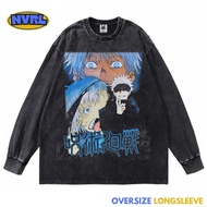 Oversized longsleeve jujutsu kaisen gojo satoru six eyes clan washed washing vintage tee