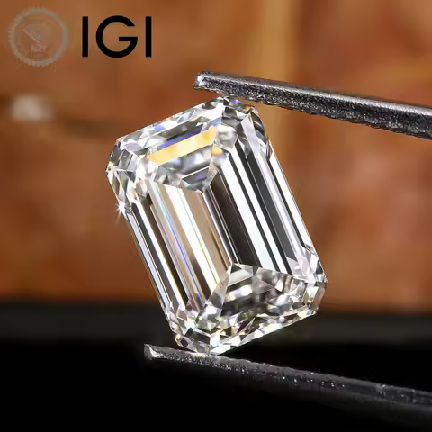 Mishang Jewelry Emerald Cut Lab Grown Diamond with IGI Certificate 1ct 1.5ct 2ct 2.5ct 3ct 5ct Labor