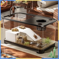 Turtle Jar Plastic Clear with Cover Ecological Pot Household Living Room Desktop Small Turtle Jar La